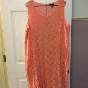 Sleeveless light coral dress